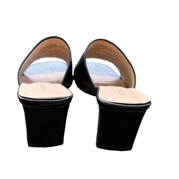 Patprimo Heeled Slip On Sandals Black Sz. 38 (7.5) Quiet Elegance Chunky - Picture 6 of 7